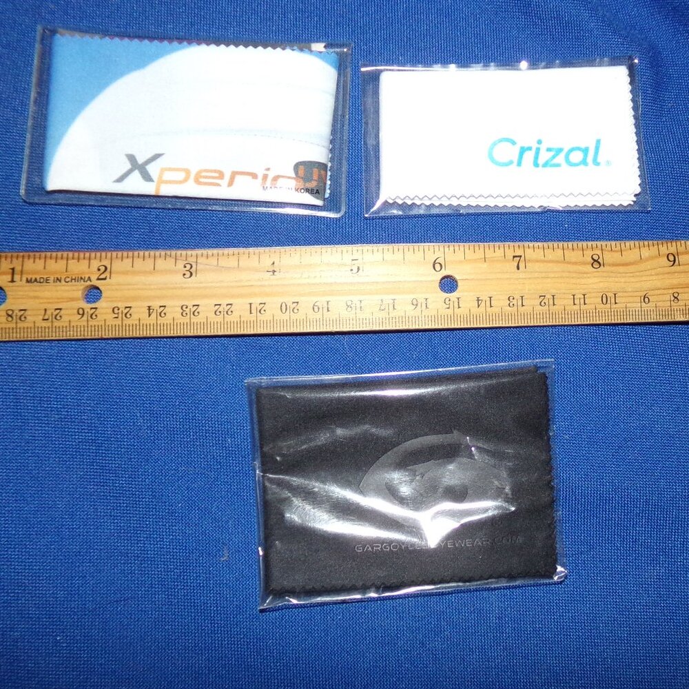 New! Set of 3 Eye Glasses Cleaning Polishing Cloths - Unopened Plastic Wrapped